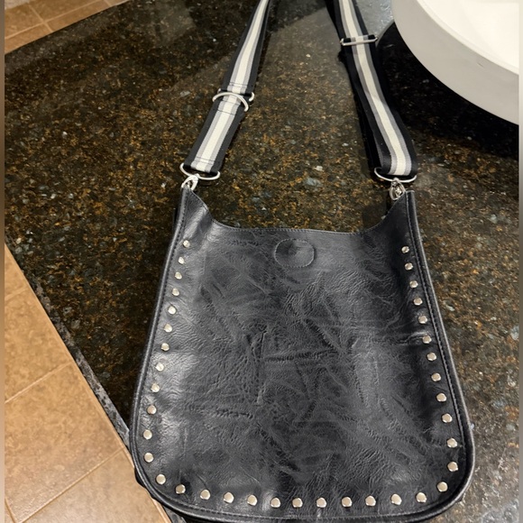 Handbags - Black Studded Shoulder Bag